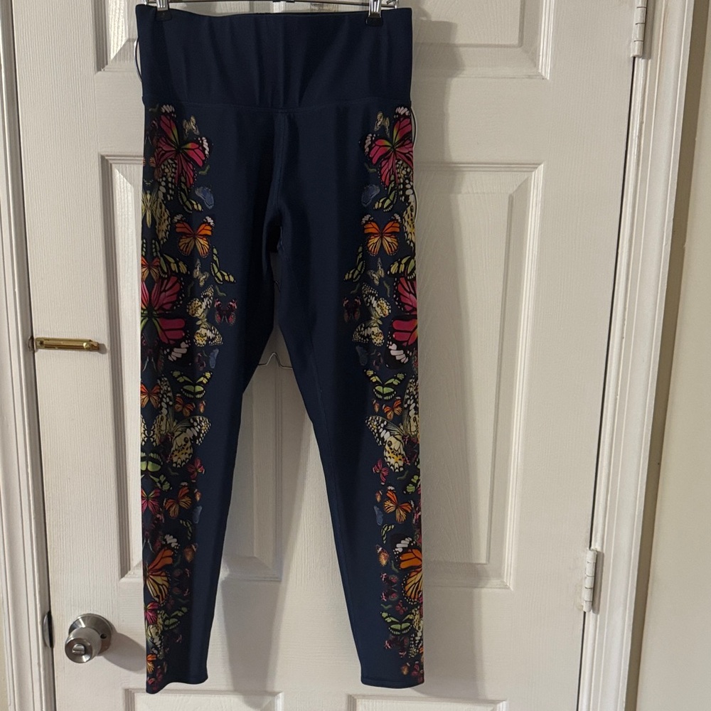 Terez Navy Butterfly Print Leggings